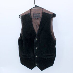 Wilsons 100% Leather Black Suede Vest